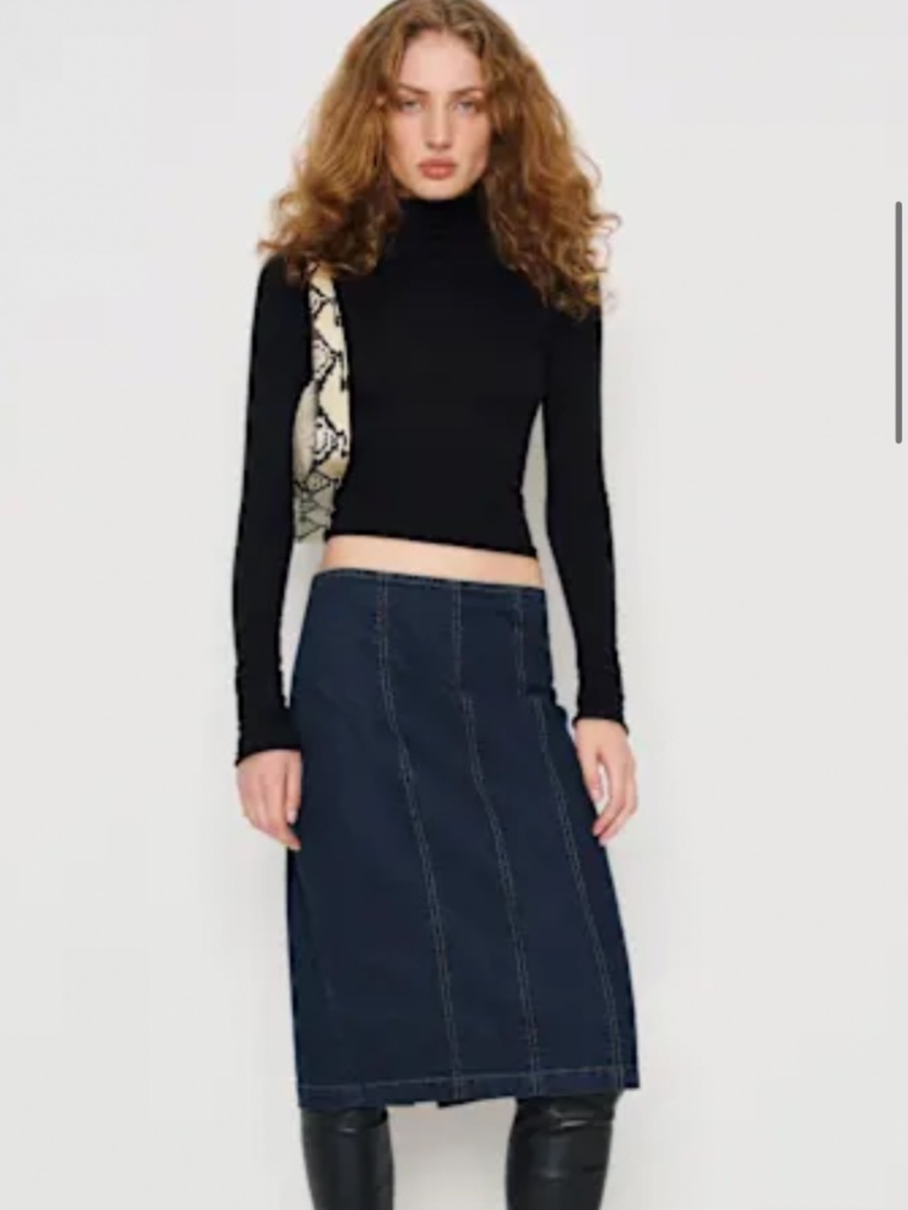 Reformation Soren Super Stretch Denim Midi Skirt Blue - Size 2